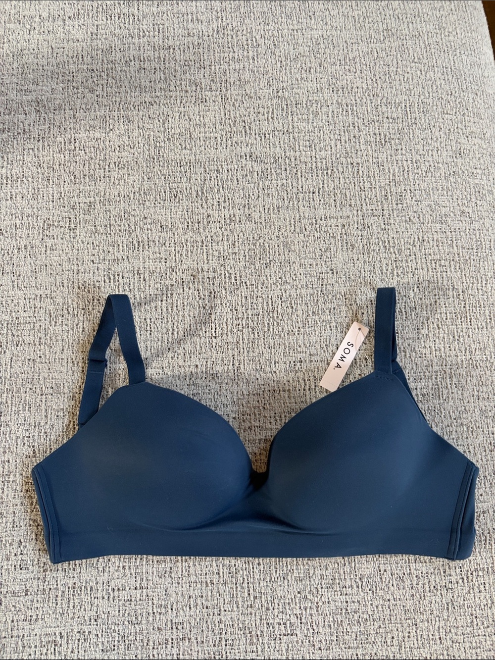 NWT Soma Enbliss Wireless T-Shirt Bra - Ink Blue , 34DD